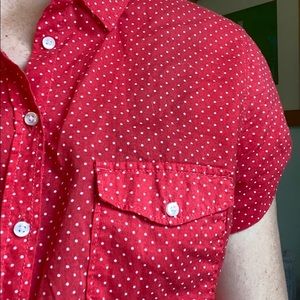 SALE | H&M/L.O.G.G polka dot red blouse